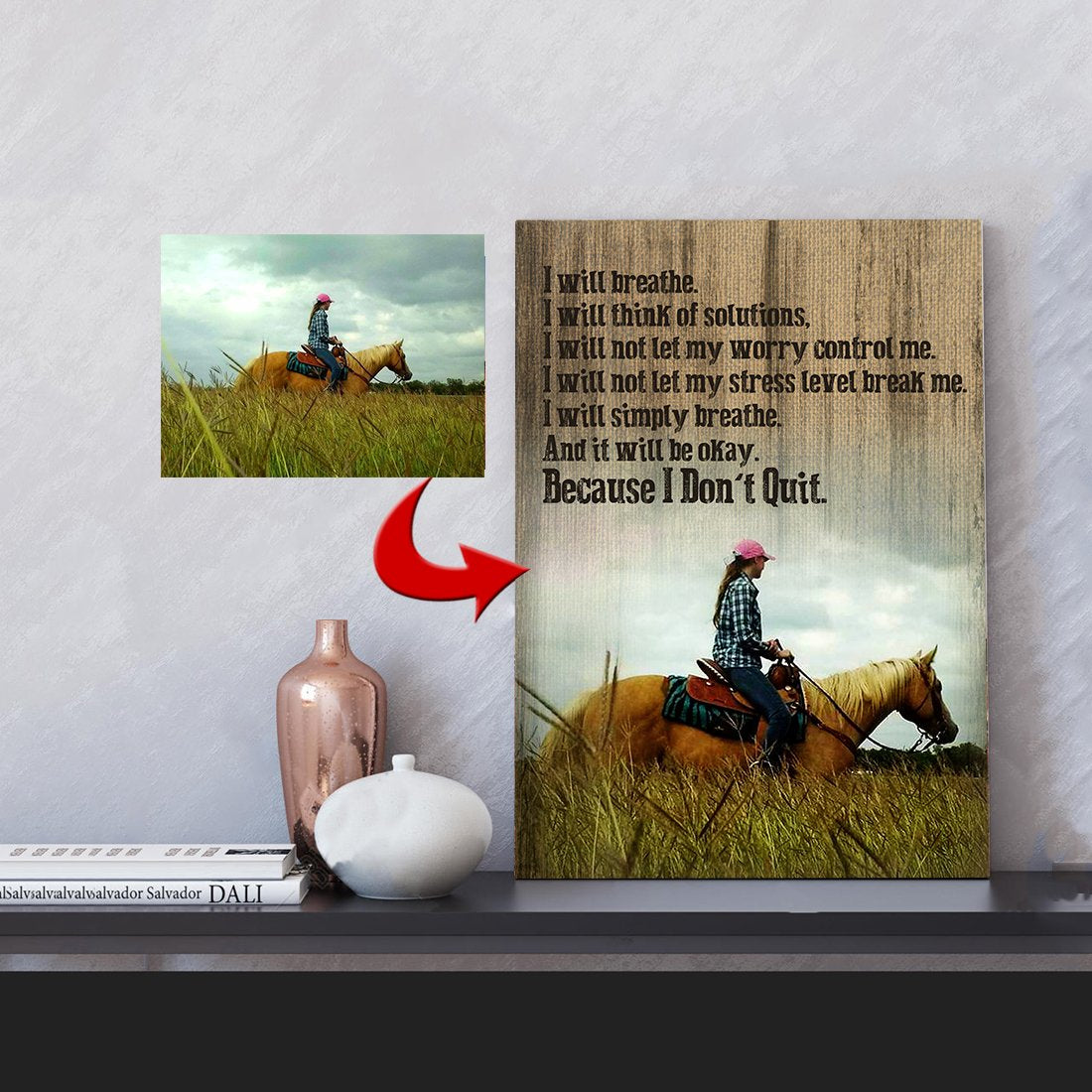 I Will Breathe - I Don't Quit Horse Custom Canvas Print