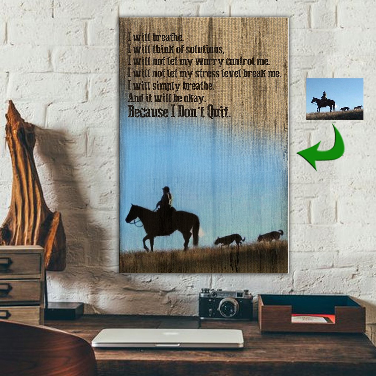 I Will Breathe - I Don't Quit Girl With A Horse Canvas Print