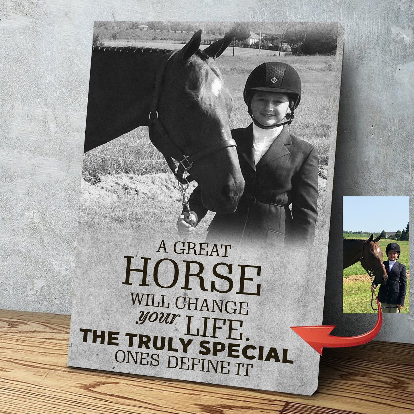 Great Horse Change Life Little Girl Smile With Horse Custom Canvas Print