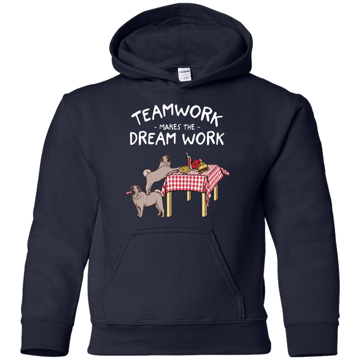 Pug Teamwork Makes The Dream Work T Shirts