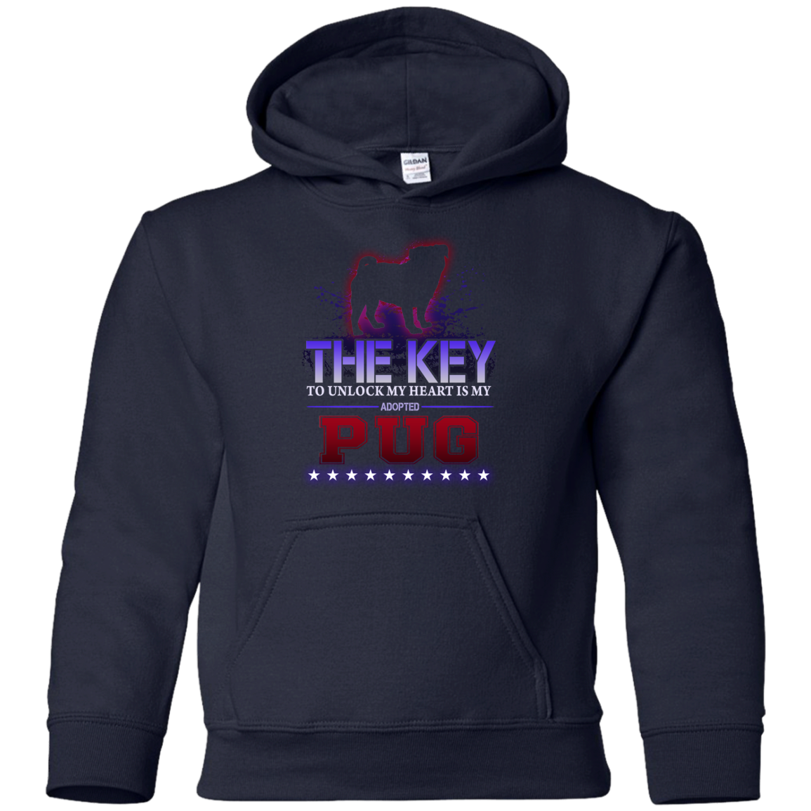 Pug - The Key To Unlock My Heart Is My Adopted T Shirt T Shirts