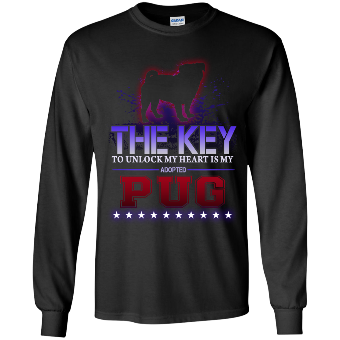 Pug - The Key To Unlock My Heart Is My Adopted T Shirt T Shirts