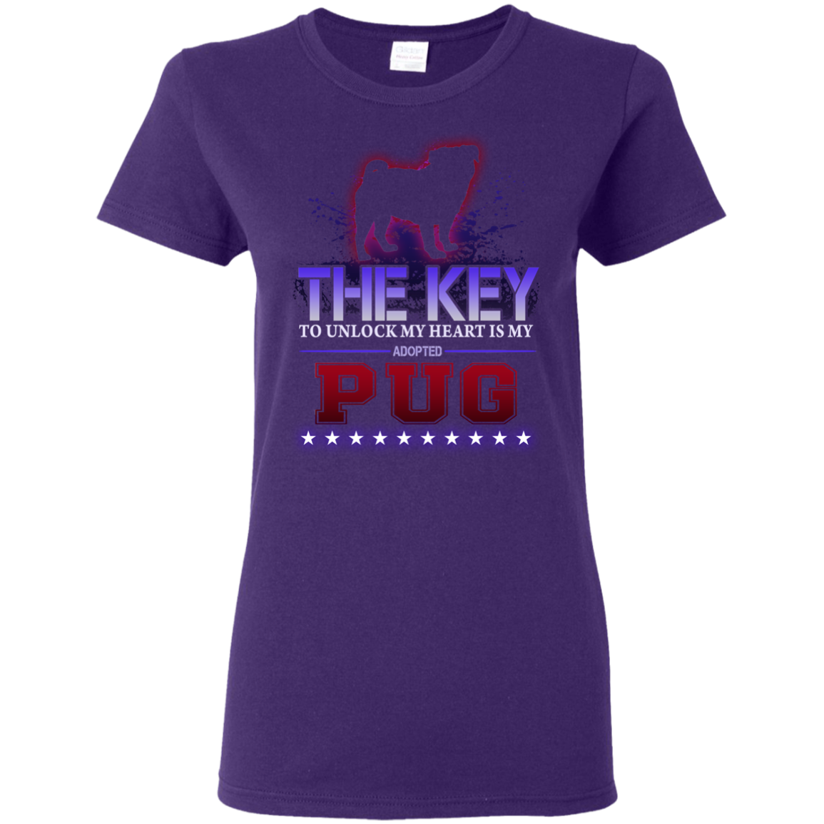 Pug - The Key To Unlock My Heart Is My Adopted T Shirt T Shirts