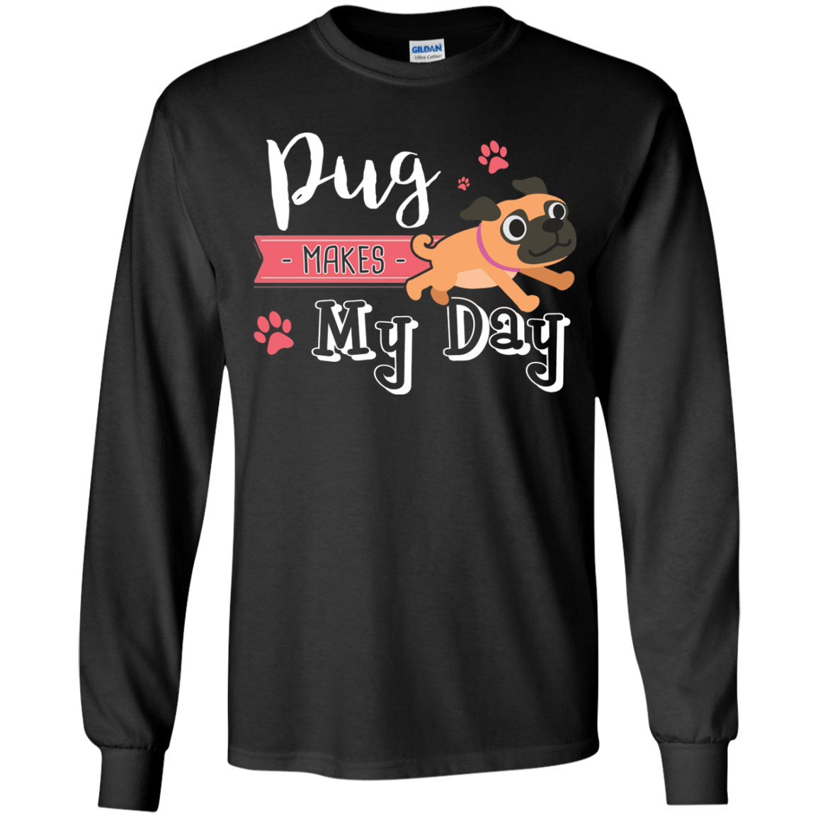 Pug Makes My Day T Shirts