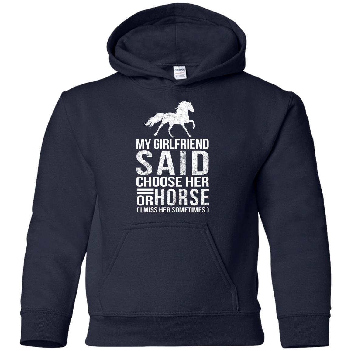 Nice Horse Black Tshirt My Girlfriend Said Choose Her Or Horse