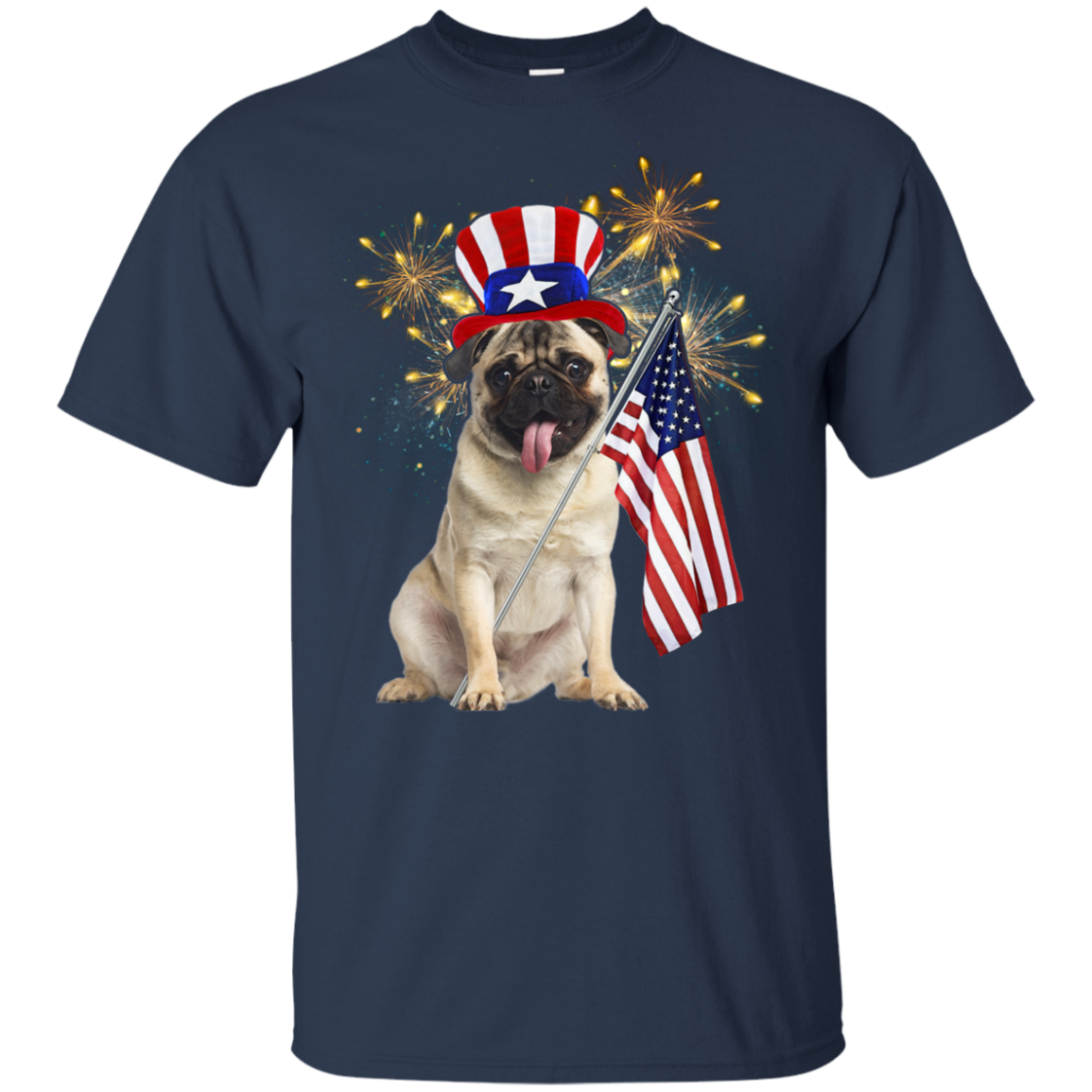Independence Day Pug T Shirts