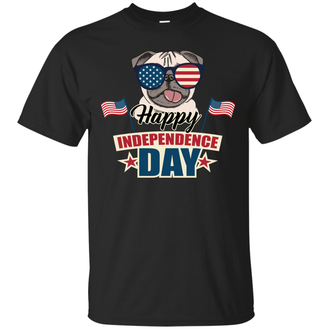 Happy Independence Day Pug T Shirts V1