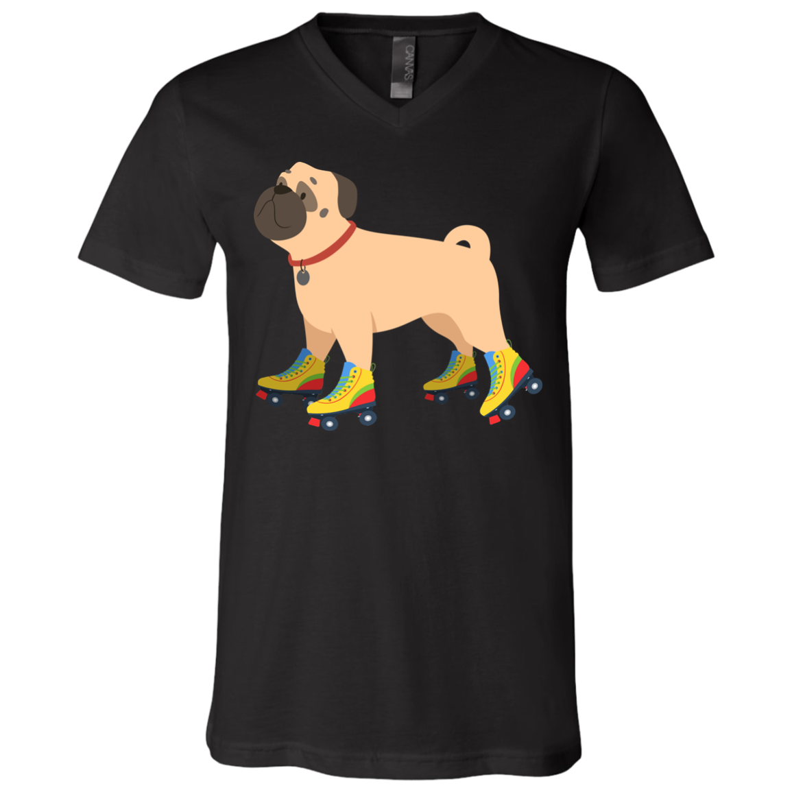 Roller Skating Pug T Shirts