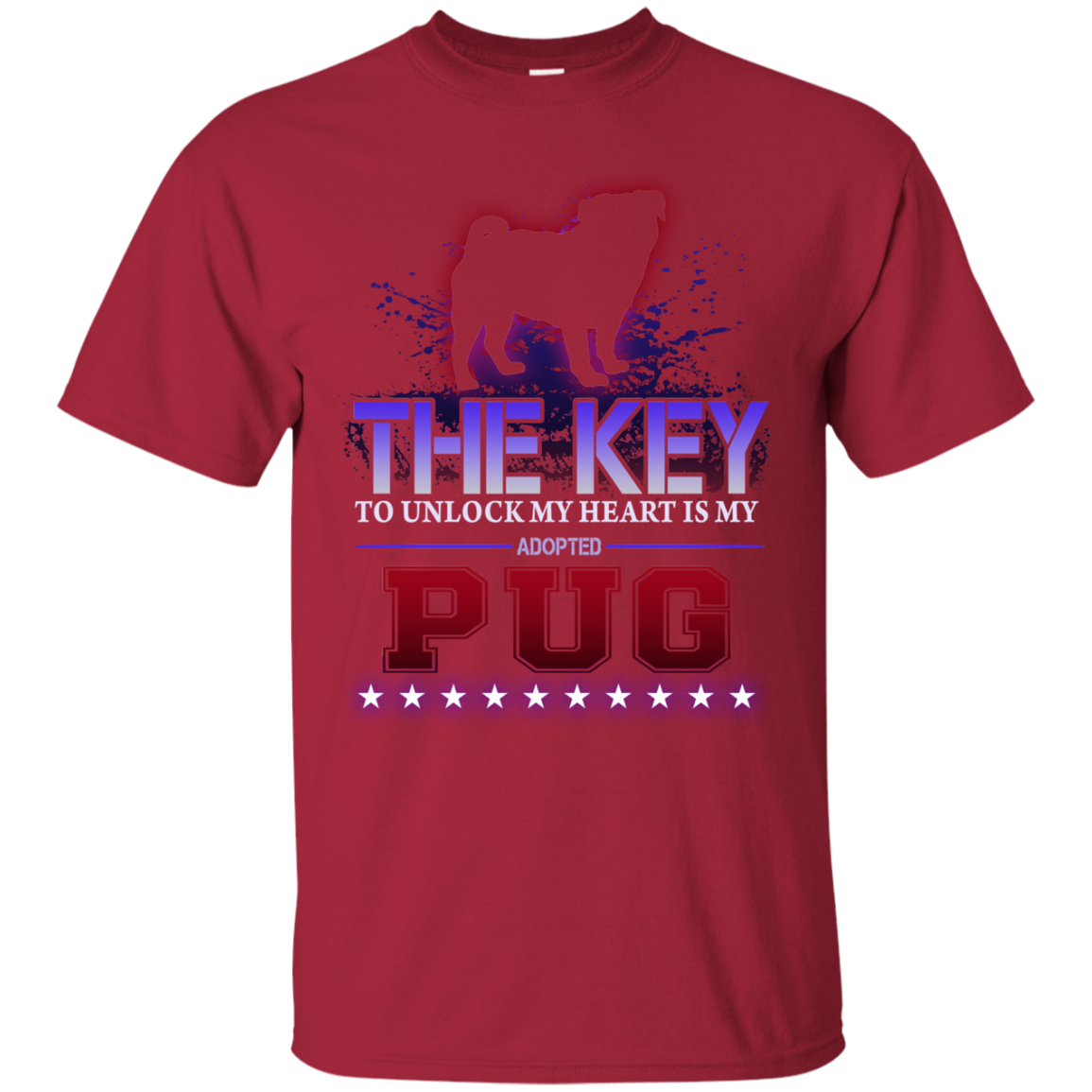 Pug - The Key To Unlock My Heart Is My Adopted T Shirt T Shirts