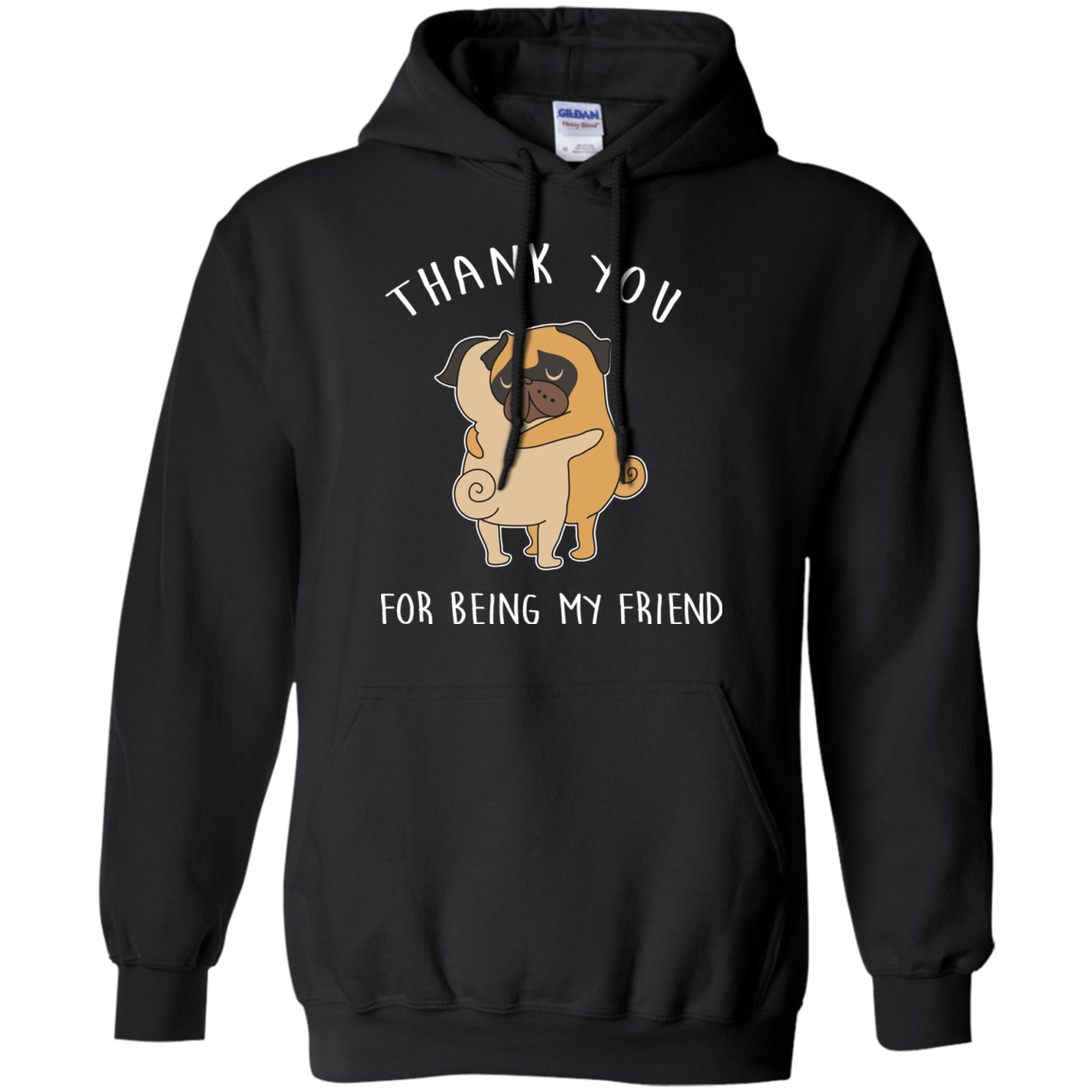 Interesting Black Gifts For Pug T Shirts Thank You For Being My Friend