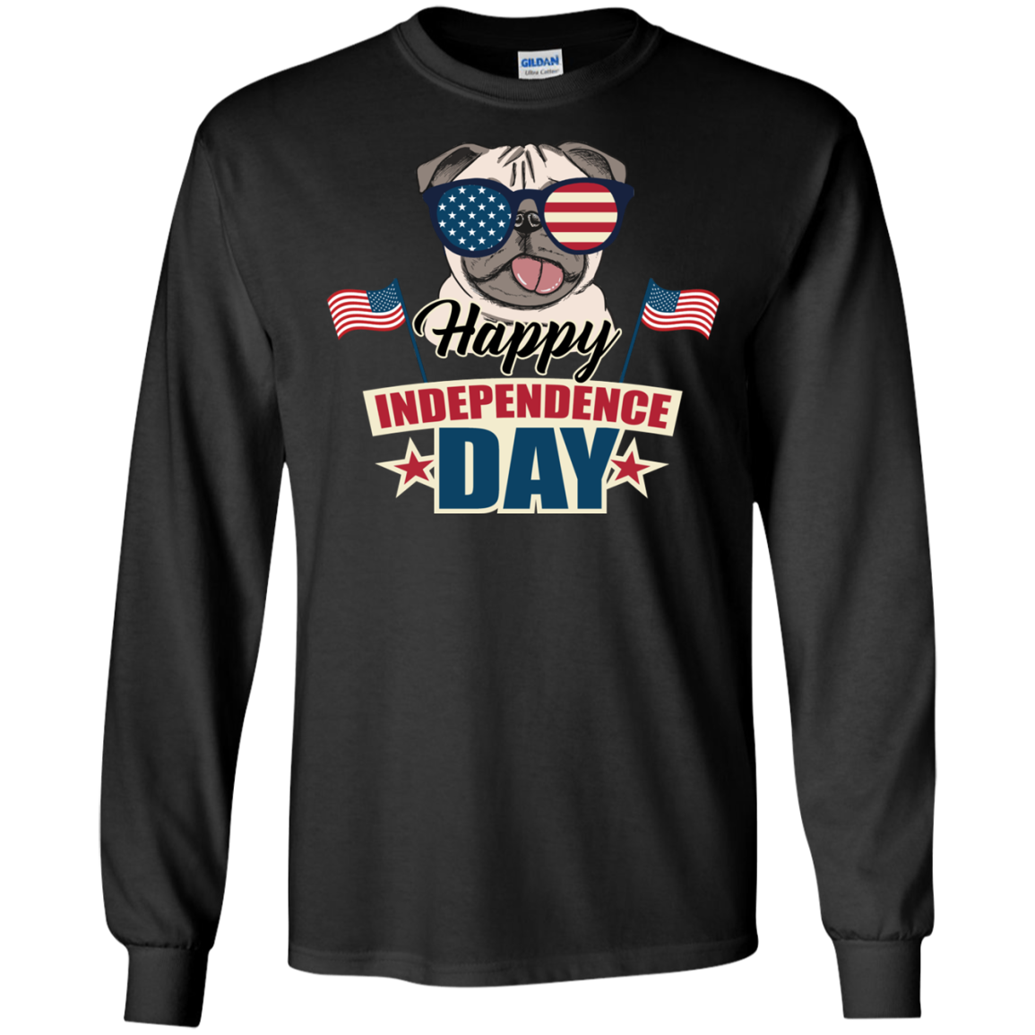 Happy Independence Day Pug T Shirts V1