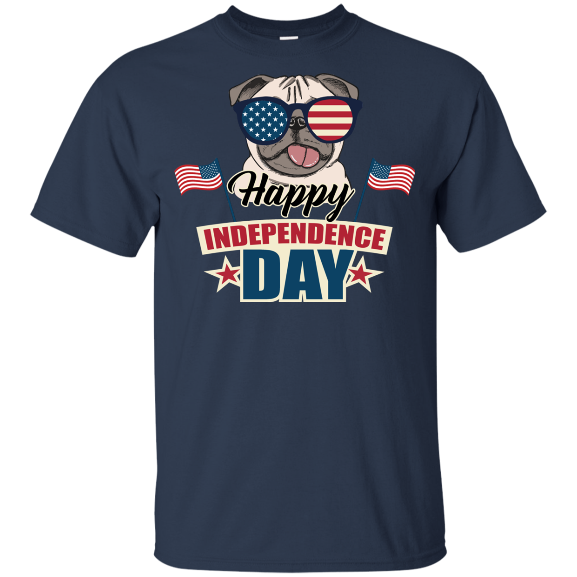Happy Independence Day Pug T Shirts V1