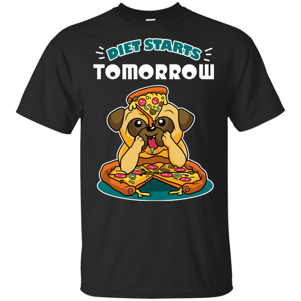 Diet Starts Tomorrow Pug T Shirts