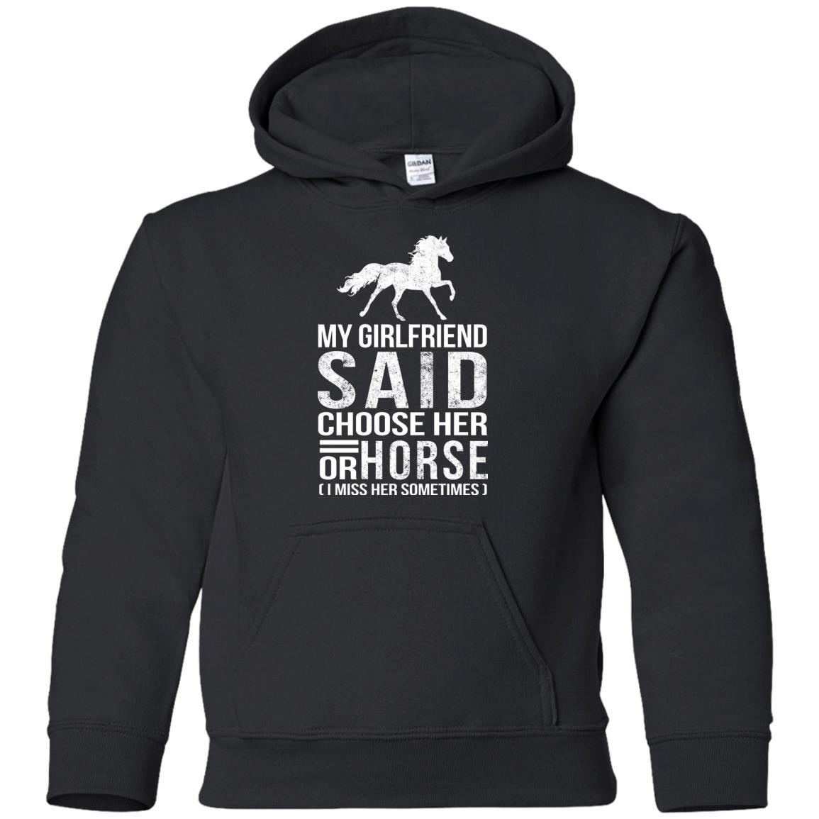 Nice Horse Black Tshirt My Girlfriend Said Choose Her Or Horse
