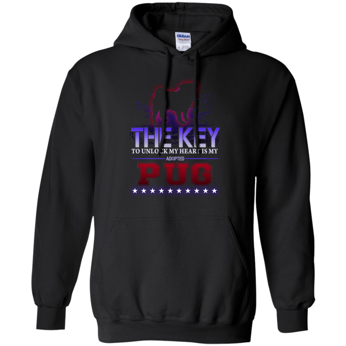 Pug - The Key To Unlock My Heart Is My Adopted T Shirt T Shirts