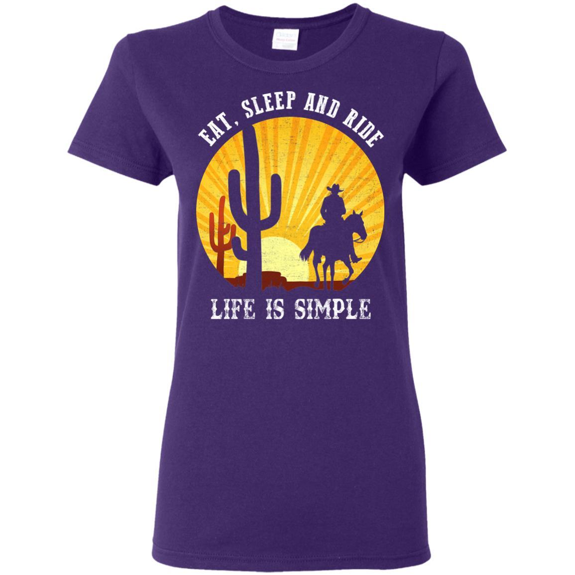 Nice Horse Tshirt Eat Sleep And Ride Life Is Simple cool equestrian gift