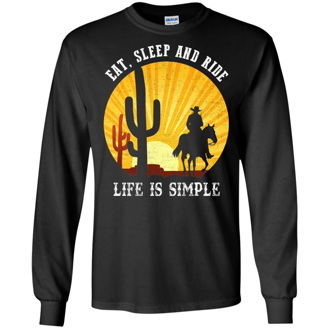 Nice Horse Tshirt Eat Sleep And Ride Life Is Simple cool equestrian gift