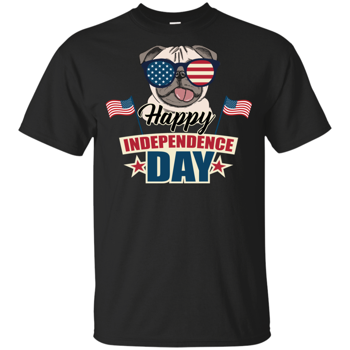 Happy Independence Day Pug T Shirts V1