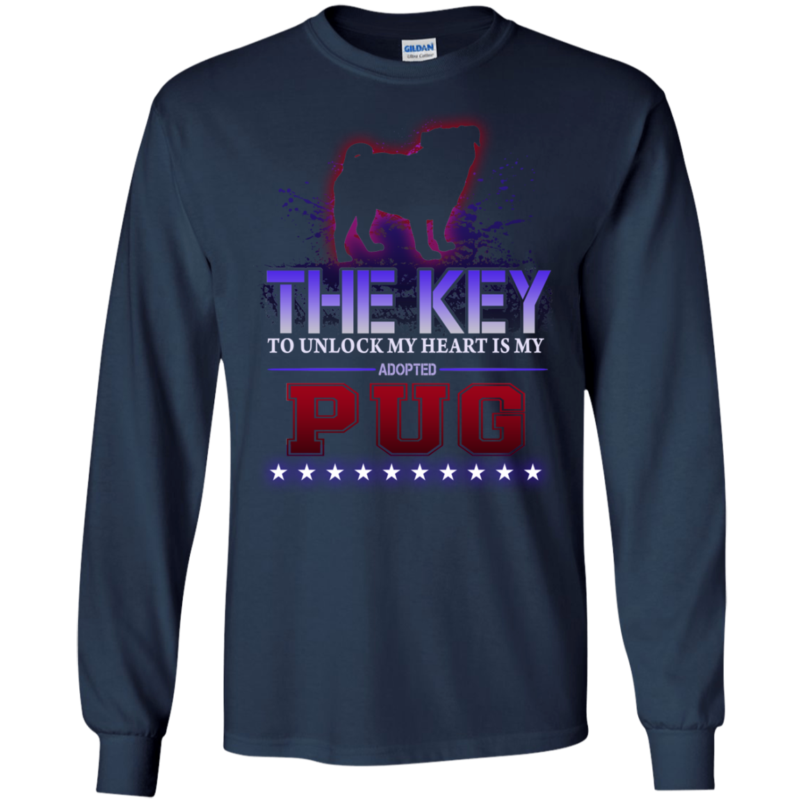 Pug - The Key To Unlock My Heart Is My Adopted T Shirt T Shirts