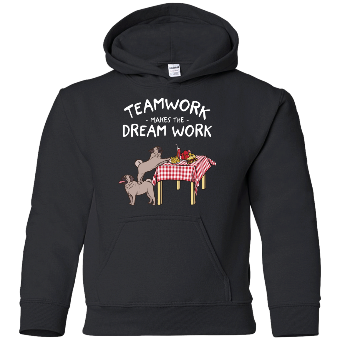 Pug Teamwork Makes The Dream Work T Shirts