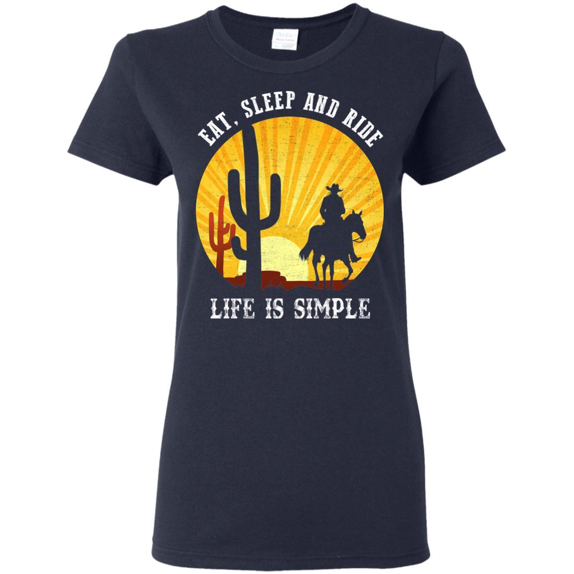 Nice Horse Tshirt Eat Sleep And Ride Life Is Simple cool equestrian gift