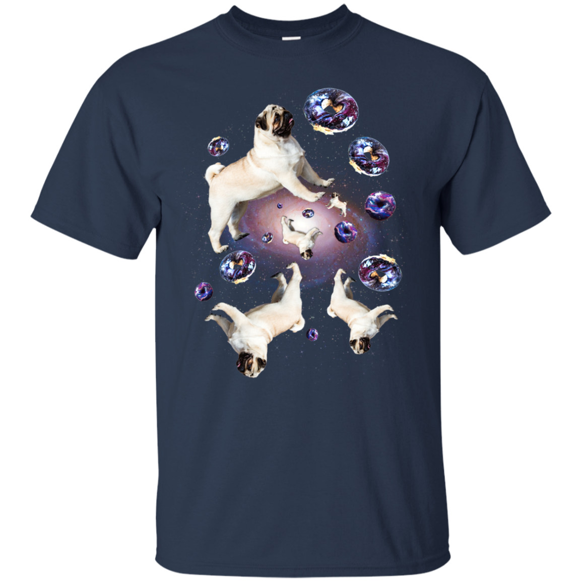 Nice Pug T Shirts - Pug Doughnut Galaxy, cool gift for your friend