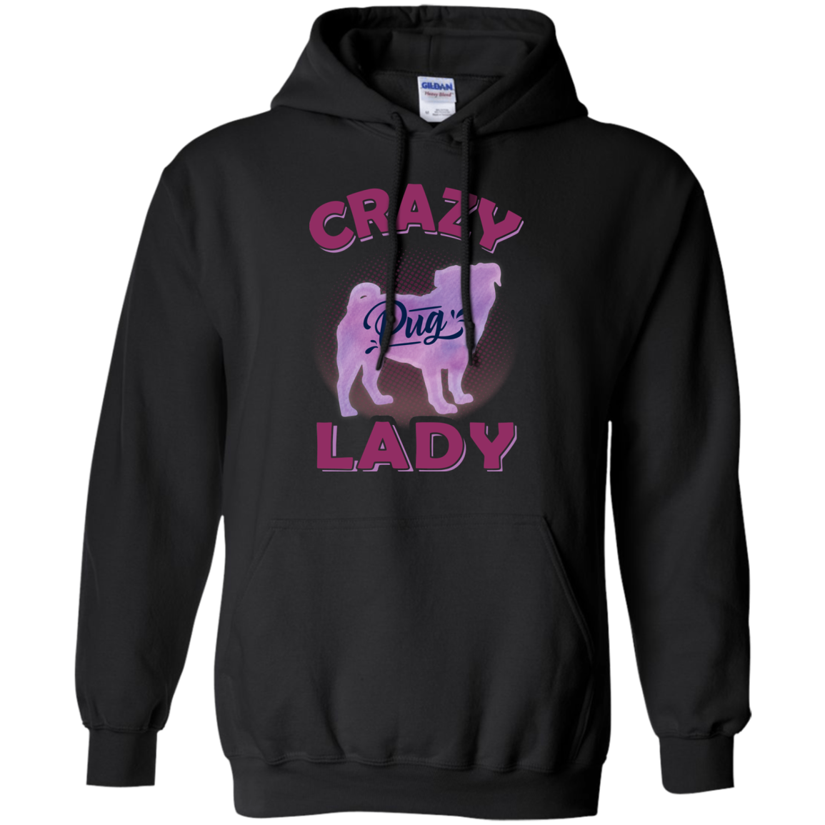 Crazy Pug Lady T Shirts