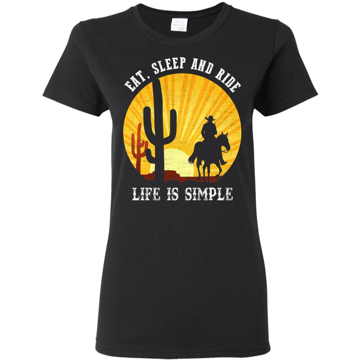 Nice Horse Tshirt Eat Sleep And Ride Life Is Simple cool equestrian gift