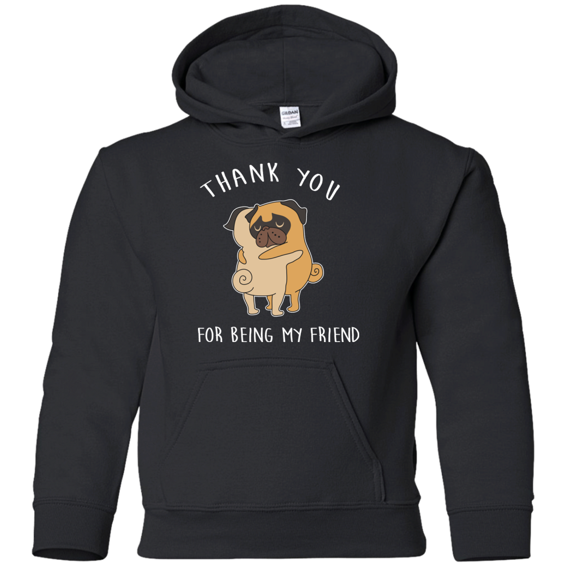 Interesting Black Gifts For Pug T Shirts Thank You For Being My Friend