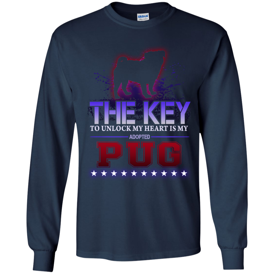 Pug - The Key To Unlock My Heart Is My Adopted T Shirt T Shirts