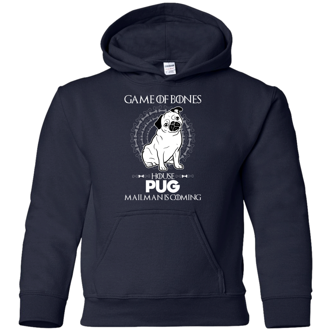 Game Of Bones House Pug Mailman Is Coming T Shirts