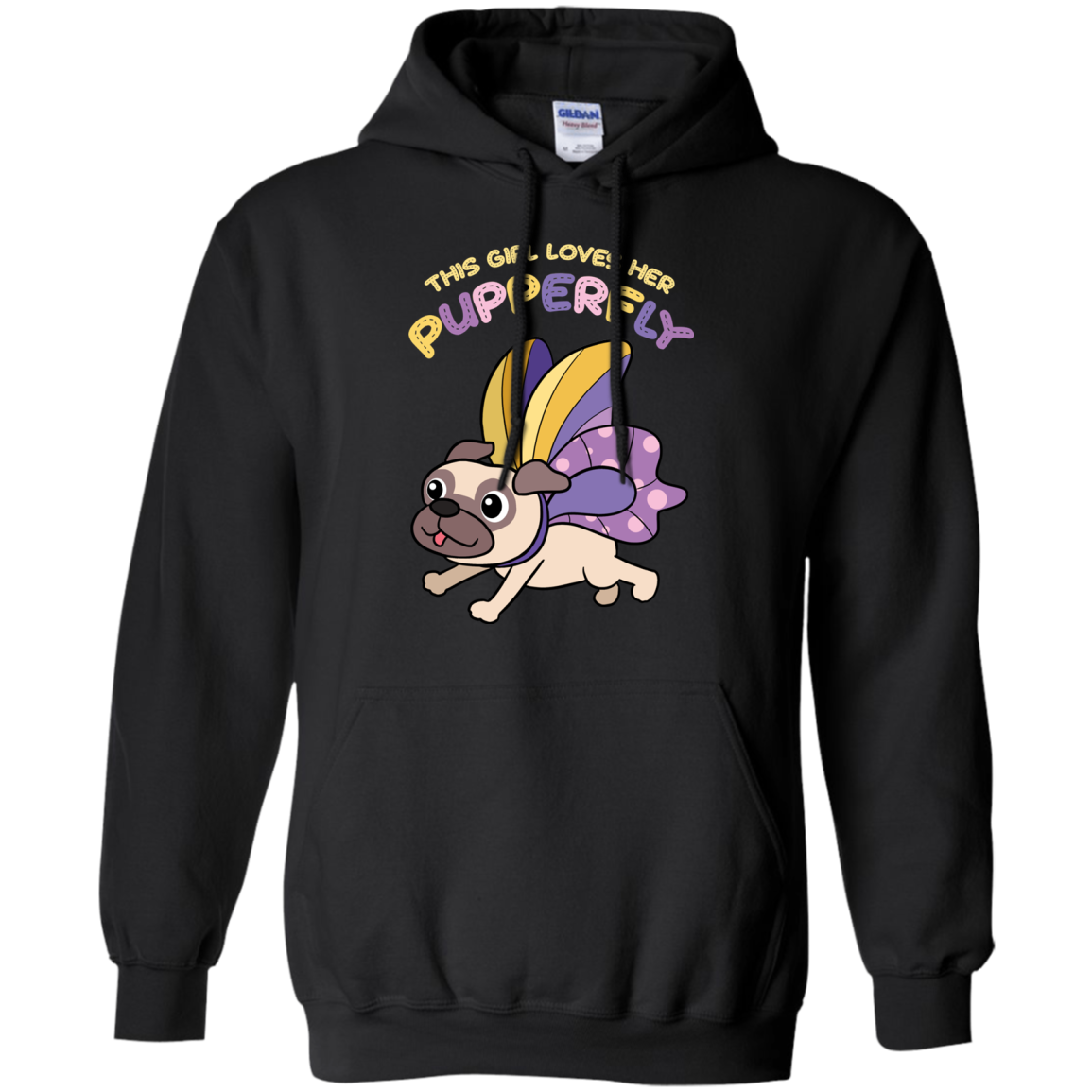 This Girl Loves Her Pupperfly Pug T Shirts