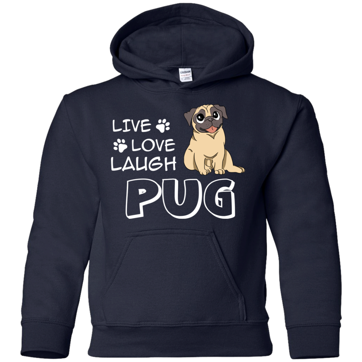 Live Love Laugh Pug T Shirts