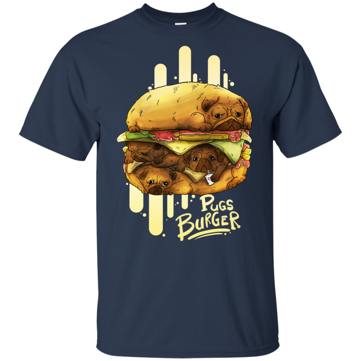 Pug Burger T Shirts