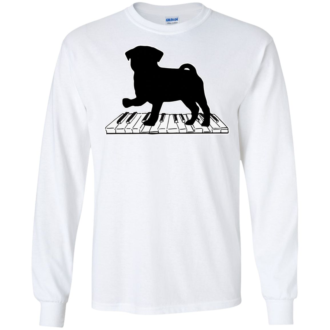 Pug Playing Piano Music T Shirts V2