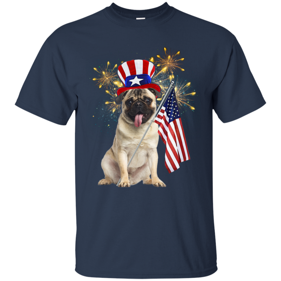 Independence Day Pug T Shirts
