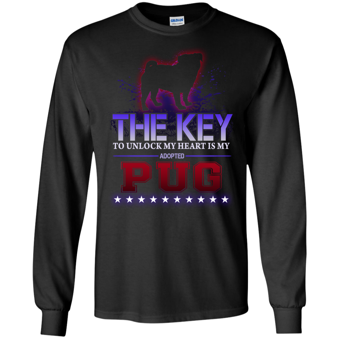 Pug - The Key To Unlock My Heart Is My Adopted T Shirt T Shirts