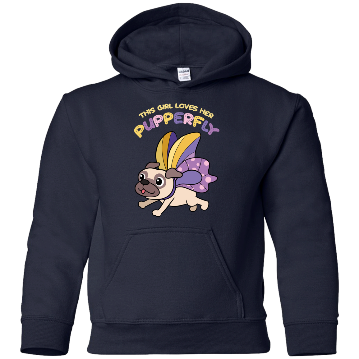 This Girl Loves Her Pupperfly Pug T Shirts