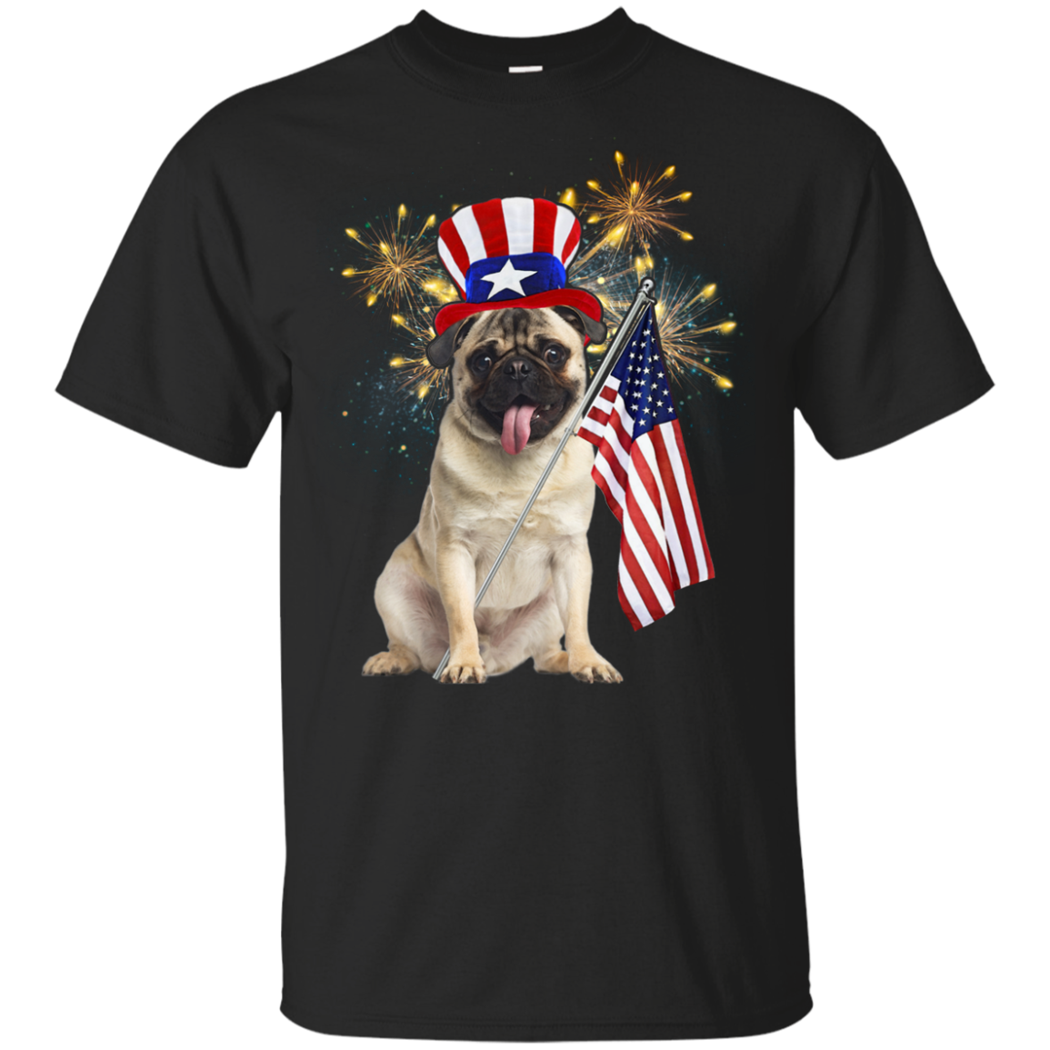 Independence Day Pug T Shirts