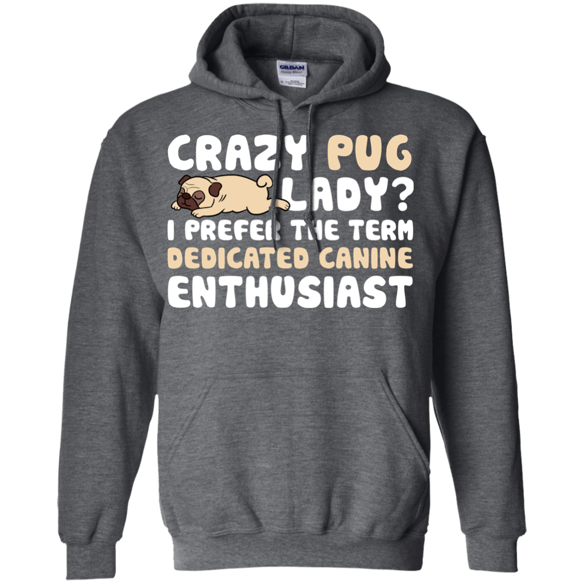 Crazy Pug Lady T Shirts
