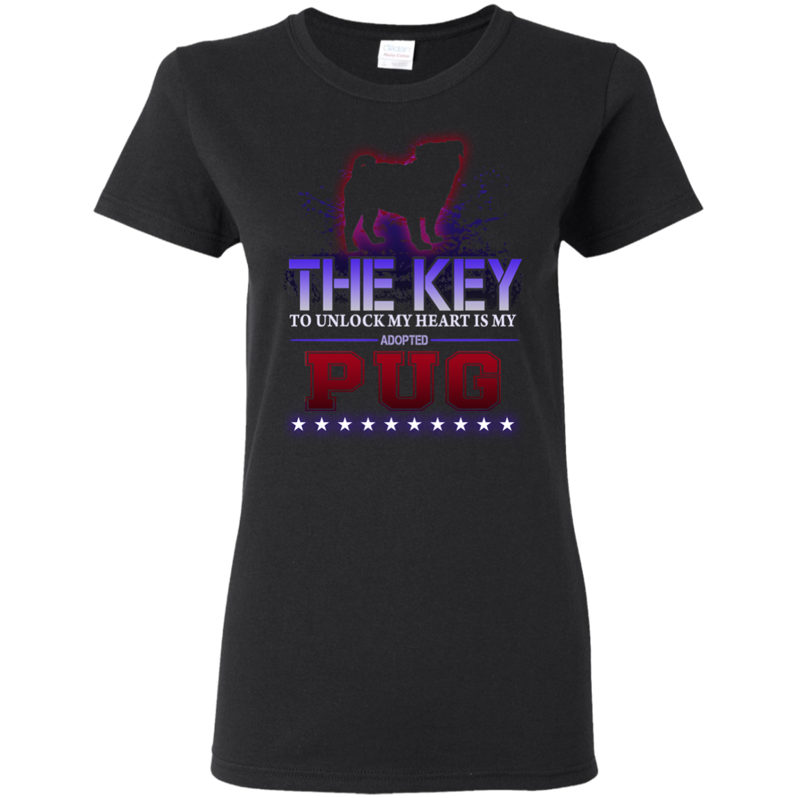 Pug - The Key To Unlock My Heart Is My Adopted T Shirt T Shirts
