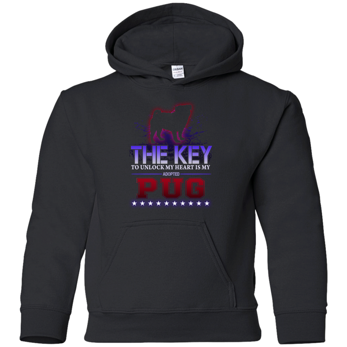 Pug - The Key To Unlock My Heart Is My Adopted T Shirt T Shirts