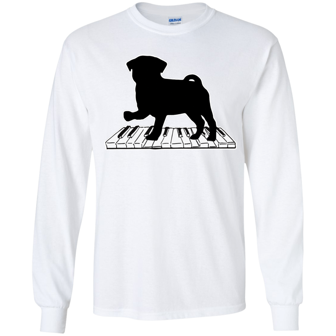 Pug Playing Piano Music T Shirts V2