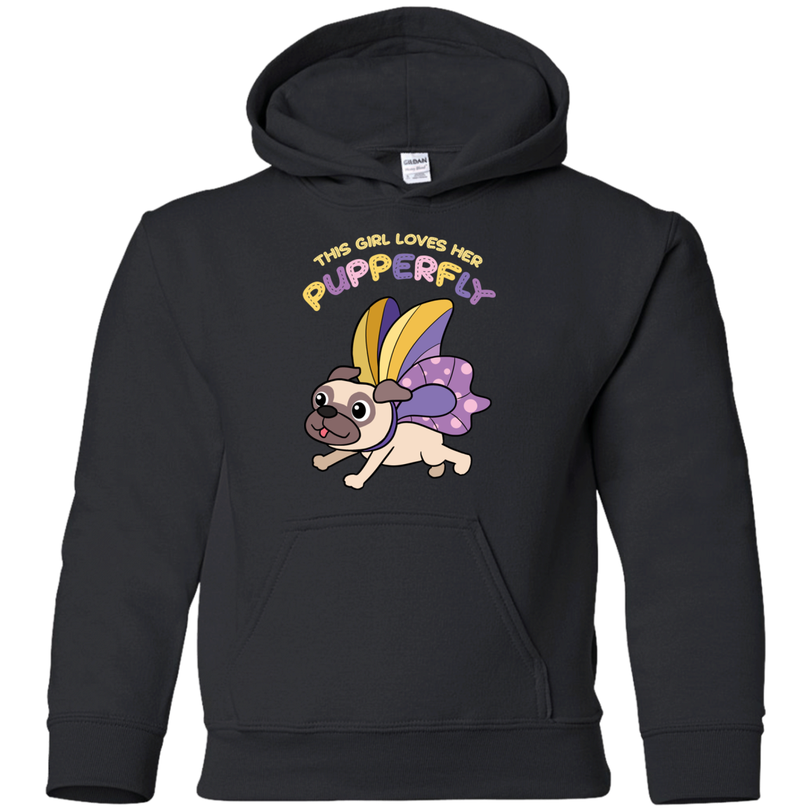 This Girl Loves Her Pupperfly Pug T Shirts