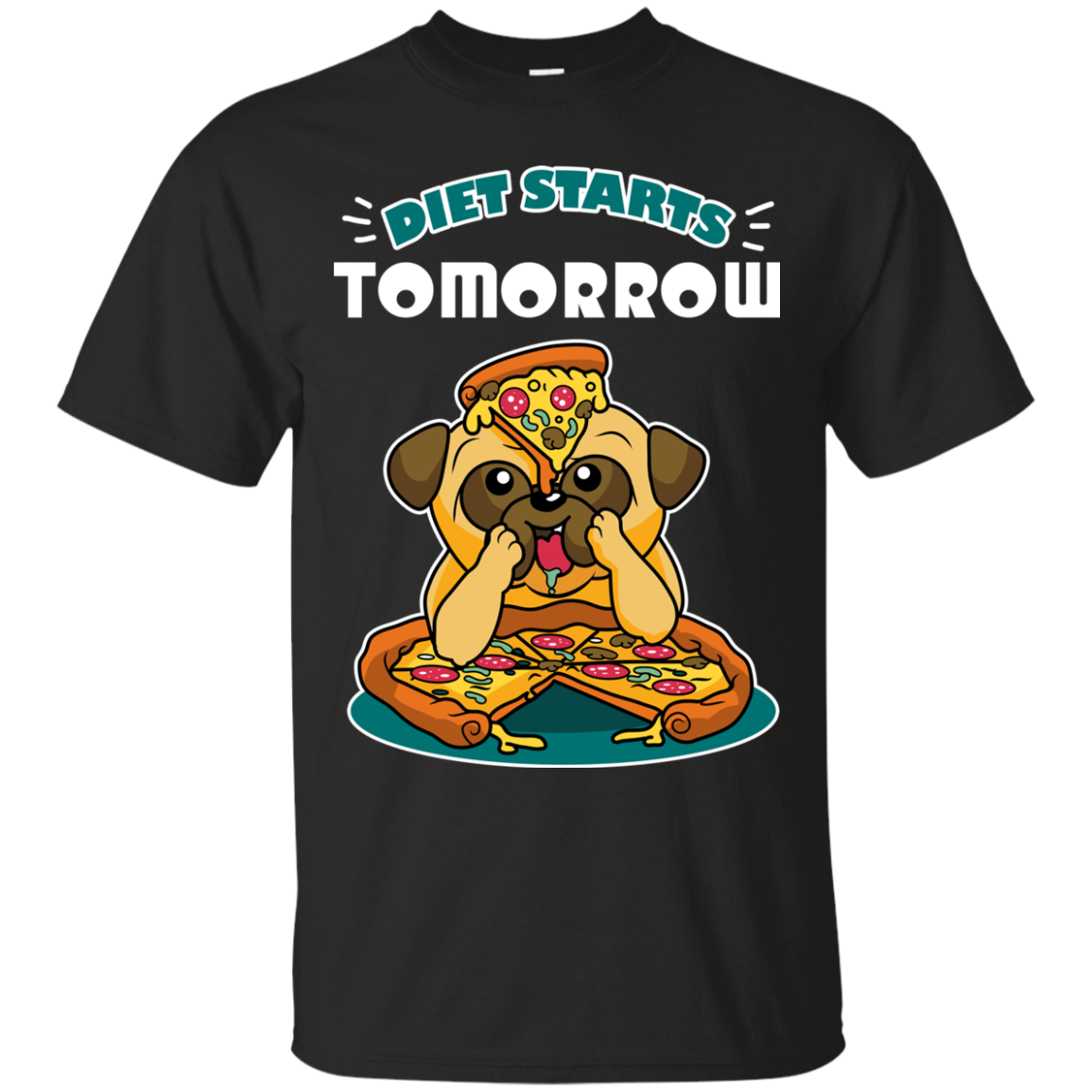 Diet Starts Tomorrow Pug T Shirts