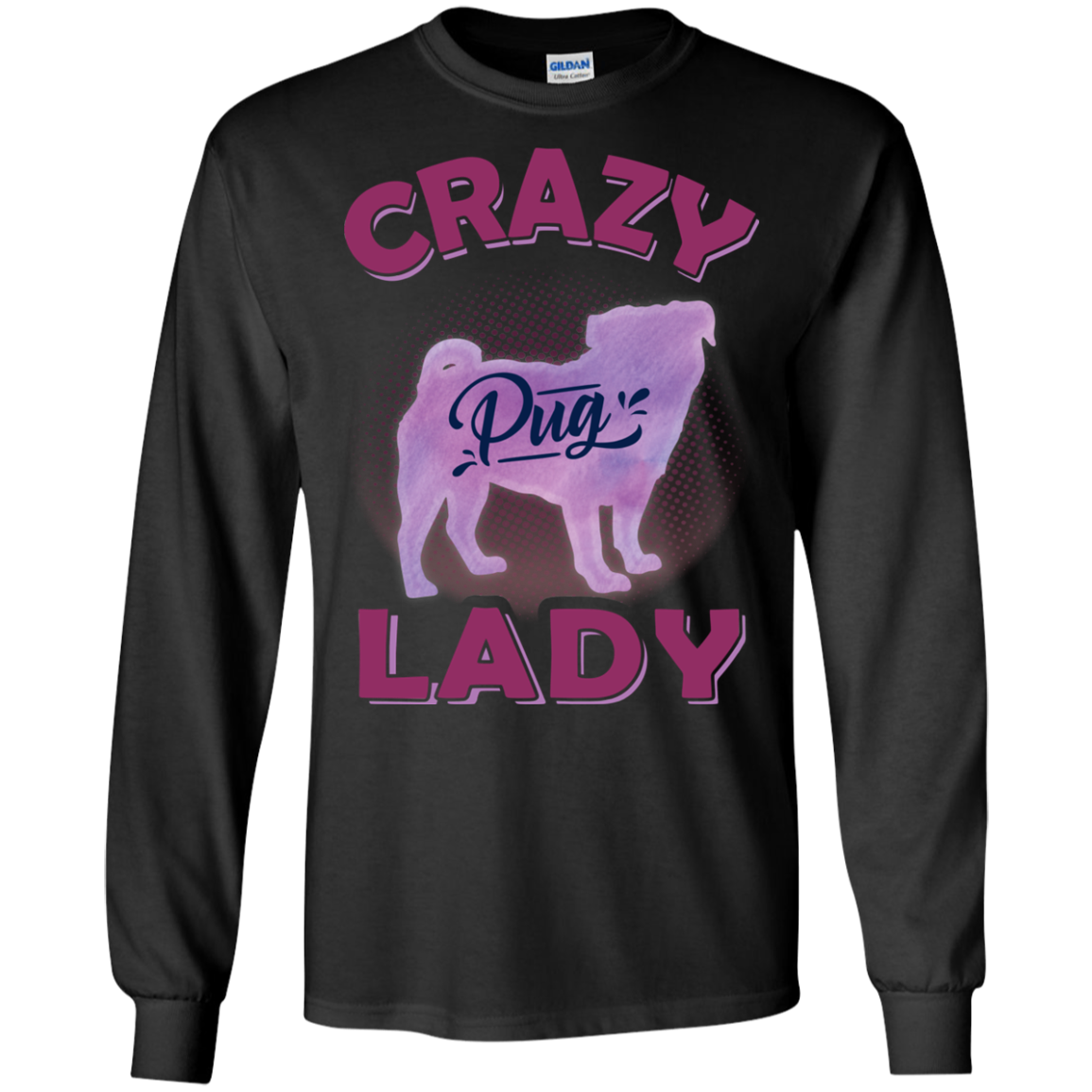 Crazy Pug Lady T Shirts