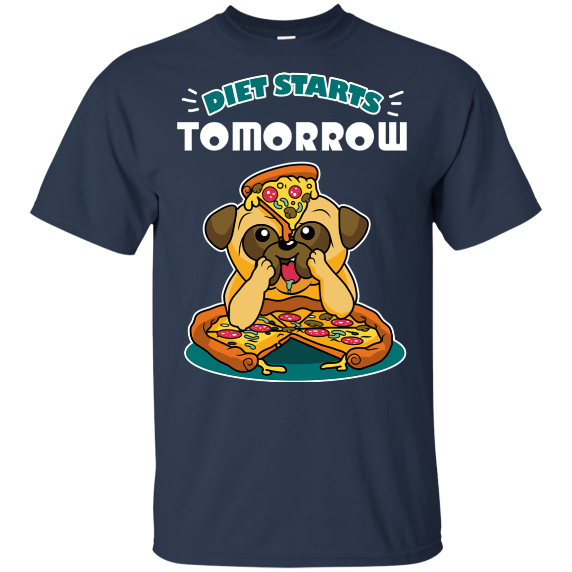 Diet Starts Tomorrow Pug T Shirts