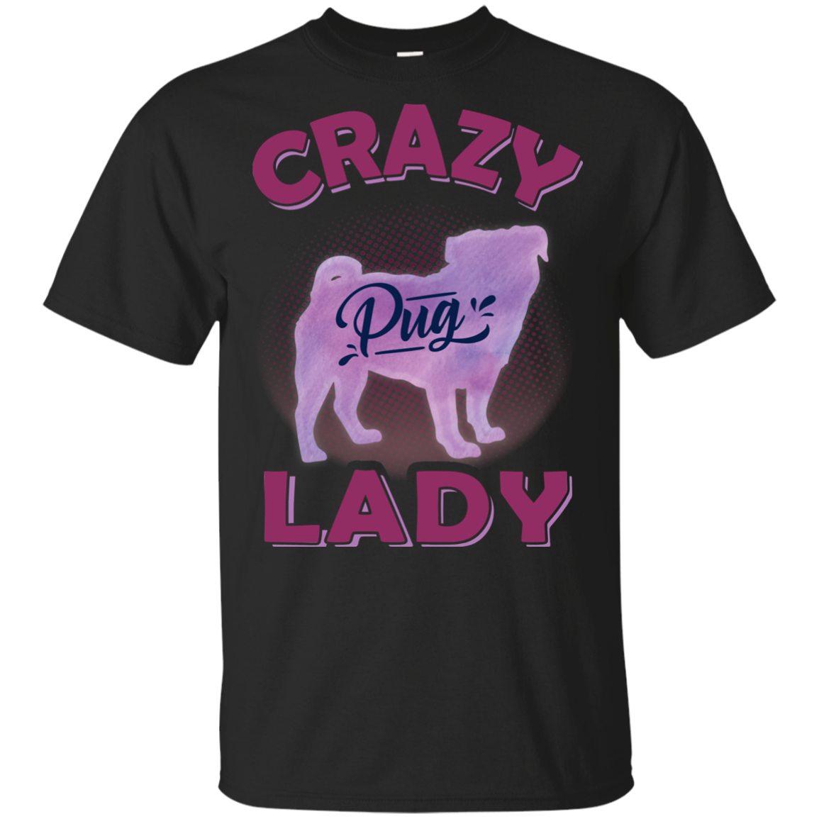 Crazy Pug Lady T Shirts