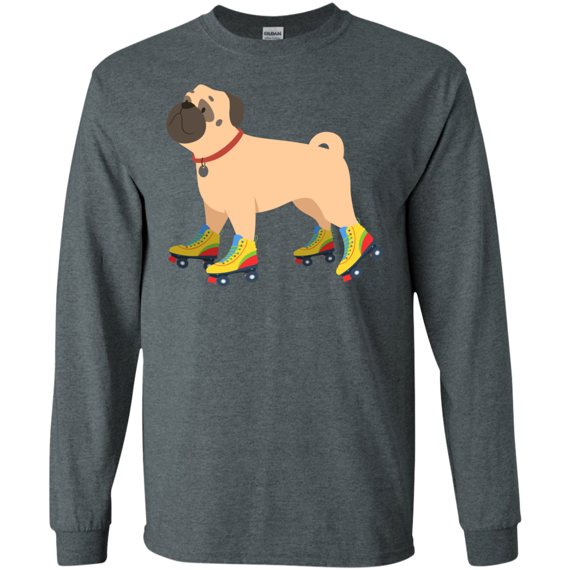 Roller Skating Pug T Shirts