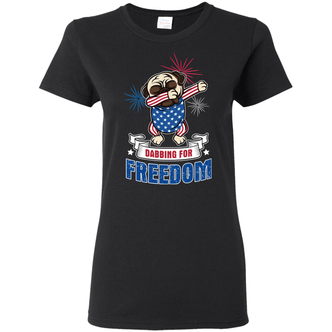 Dabbing For Freedom Pug T Shirts